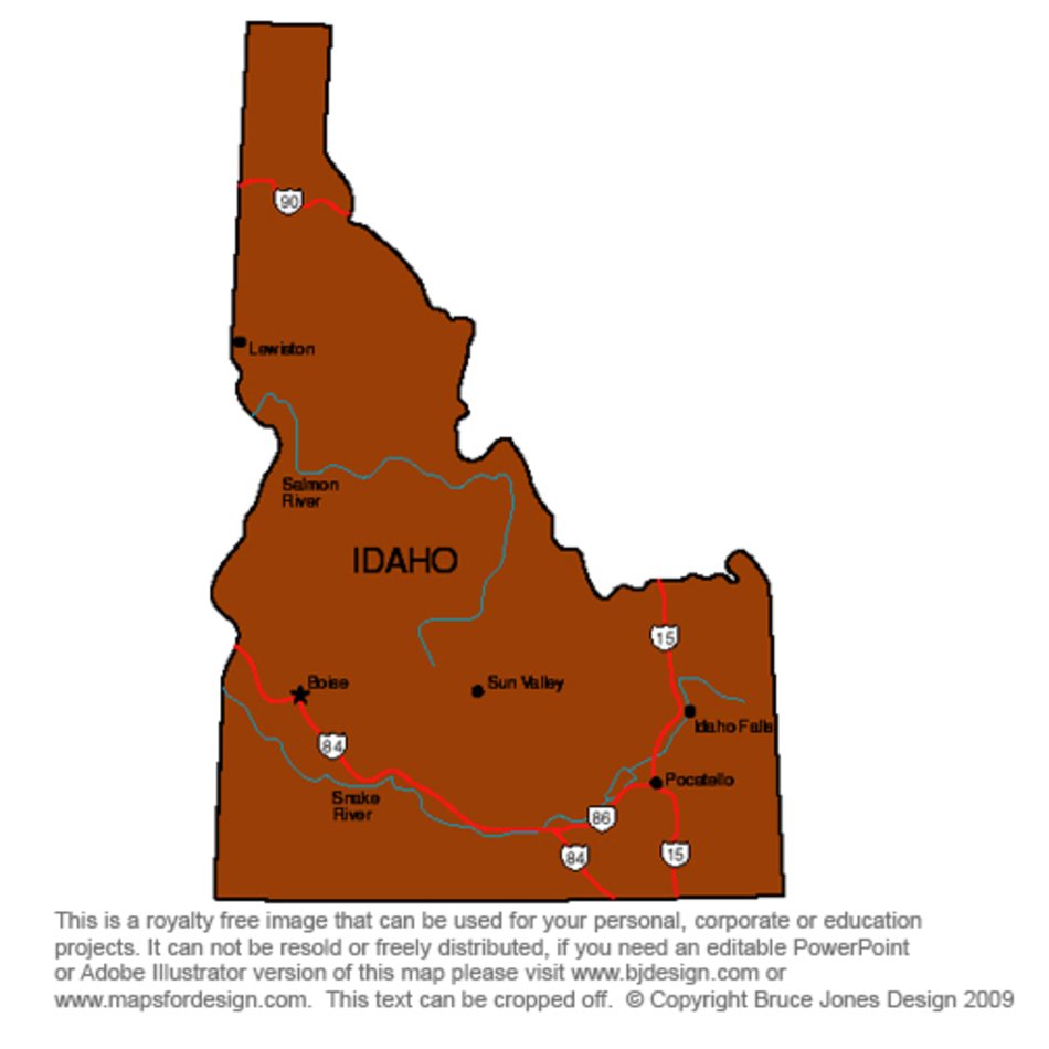 Idaho State Map free image download