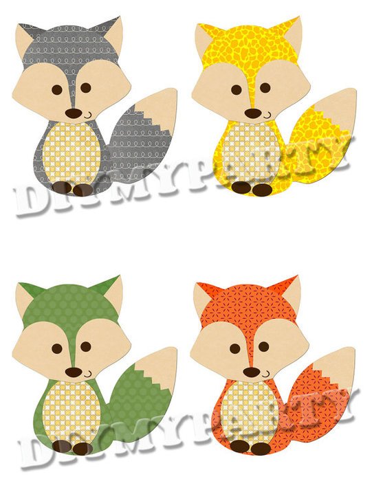 Printable Party Decor Foxes Clip Art Clipart Holiday Decoration