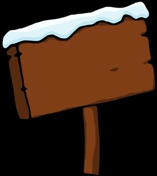 Purzen Snowy Signboard Clip Artpng