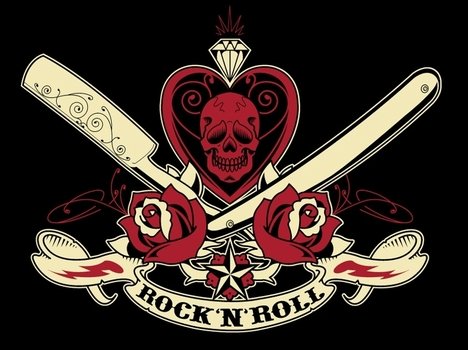 Rockn Roll Logos drawing