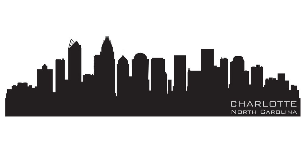 Clipart of Charlotte Skyline silhouette free image download