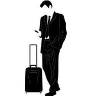 Man On Cell Phone drawing