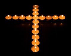 Candlelight cross drawing