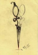 Clipart of Fancy Scissors Tattoo design