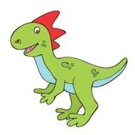 Cartoon green Dinosaur drawing