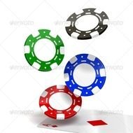 Falling Poker Chip Art