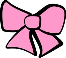Pink Hair Bow Clip Art N11