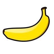 drawn one banana on a white background