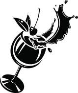 Goblet Of Wine Kitchen Decals drawing