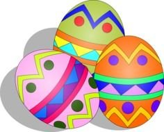 Beautiful colorful different Easter Eggs clipart