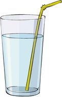 Water Glass with a tube drawing