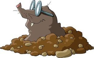 cartoon mole with glasses