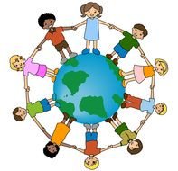 children in a circle as a picture for clipart