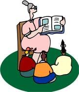 teacher tells children a story