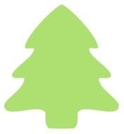 drawing of a green christmas tree on a white background