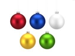 five christmas balls drawing