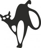 Halloween Cat Outline Clip Art