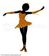 African American Ballerina Silhouette Clip Art N2