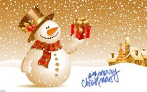 Merry Christmas Snowman card drawing