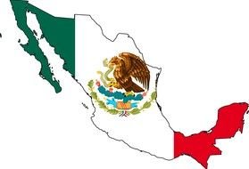 Mexico Flag Map drawing