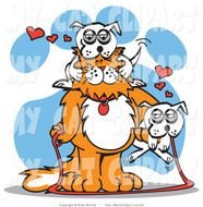 Cat Clip Art Of A Big Furry Orange With White Dog