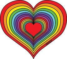 Rainbow And Hearts Coloring Pages