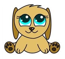 cartoon puppy with big eyes