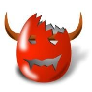 scary cracked red egg