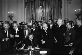 black and white picture of the Civil Rights Act 1964