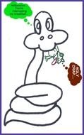funny snake drawing