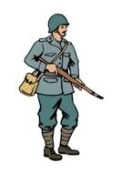 drawing of a soldier of the second world war