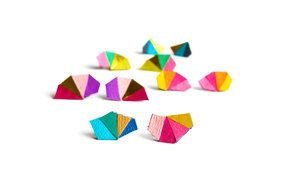 colorful Geometric Leather Earrings