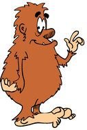 Colorful cartoon monkey clipart