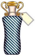 painted striped perfume bottle