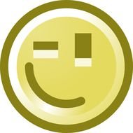 Winking Smiley Face Clip Art Free drawing