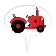 Vintage Red Tractor Cake Toppers