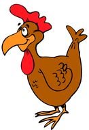 funny brown Cartoon Chicken