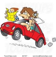 Cartoon Car Driving Away N3