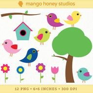 Spring Birds Clip Art