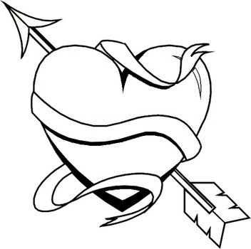 Heart With Arrow Coloring Pages N3