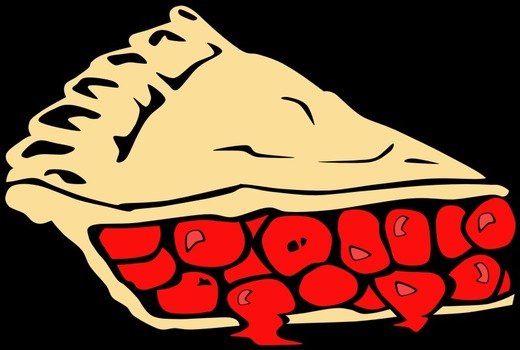 drawing of a piece of cake with red berries