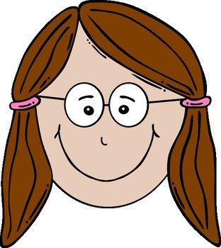 Cartoon Girl With Glasses N3