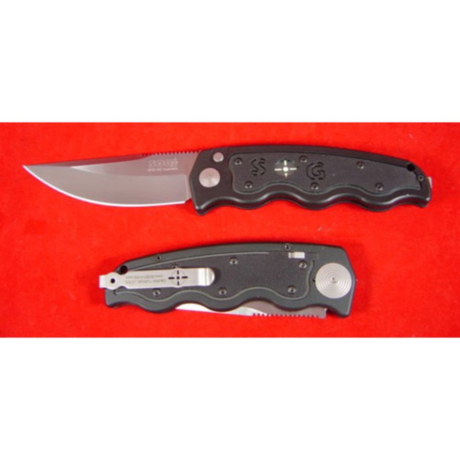 SOG TAC ST 01 Automatic Knife 35 Satin Plain Blade