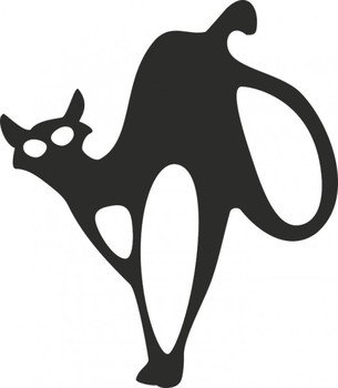 Halloween Cat Outline Clip Art