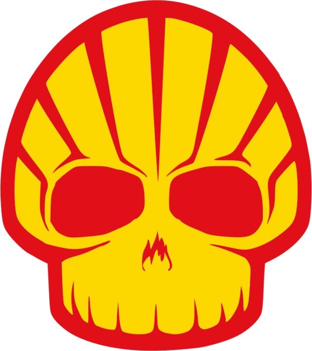 Shell By Worker Skull Combined With Logo