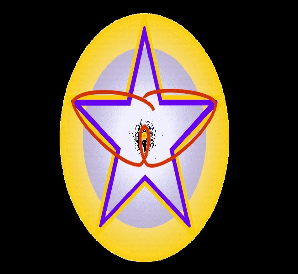yellow and purple Five Point Star