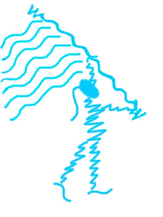 figure with flag as graphic illustration