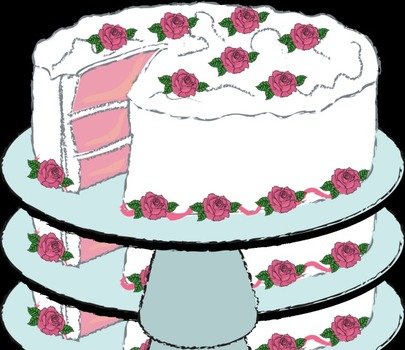 Vintage Birthday Cake Clip Art N2