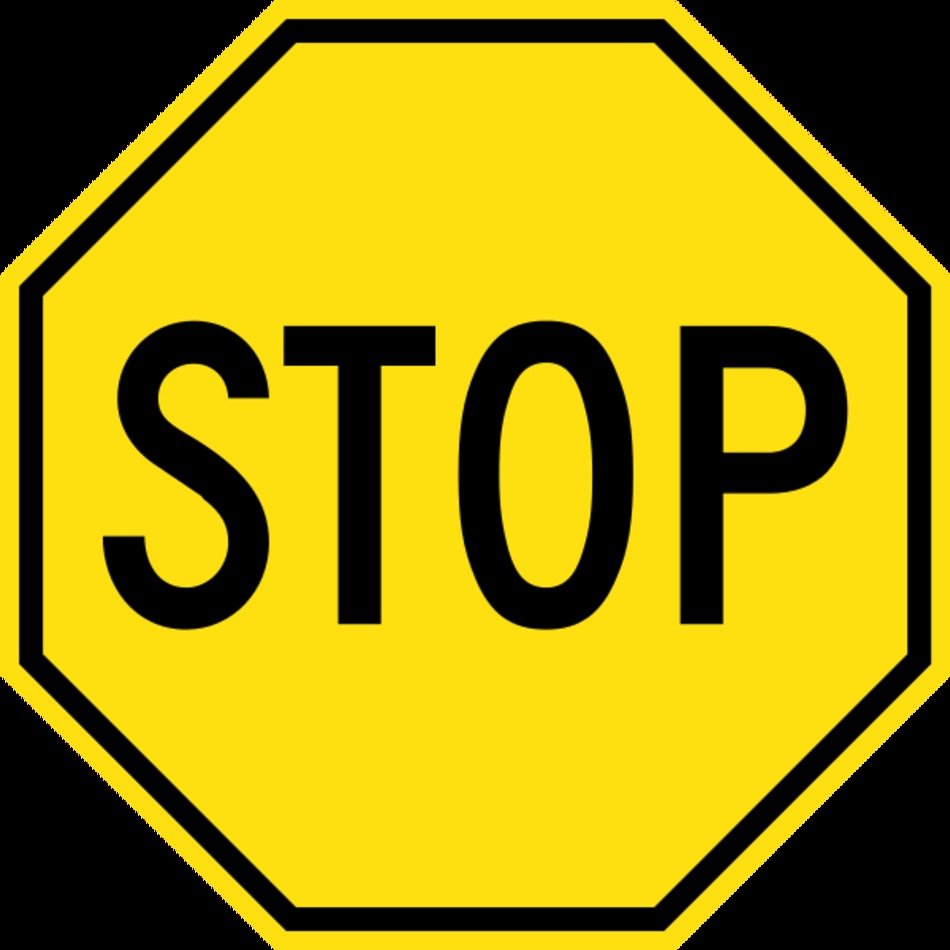 Yellow Stop Sign