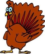 Beautiful and colorful drawing of the turkey